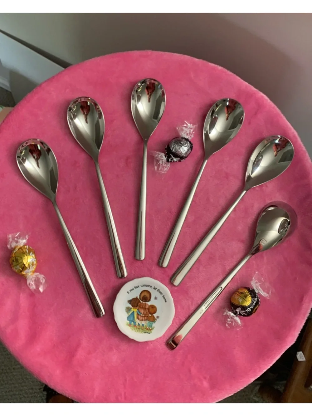 Oneida's SANT ANDREA Quantum pattern S/6 Large Spoons 18/10 SS NWOT